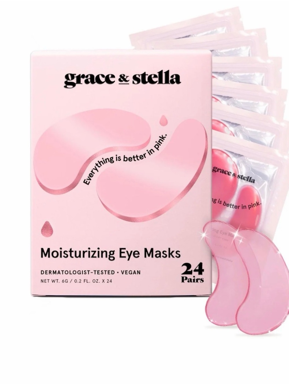 grace & stella Pink Moisturizing Eye Masks Pack